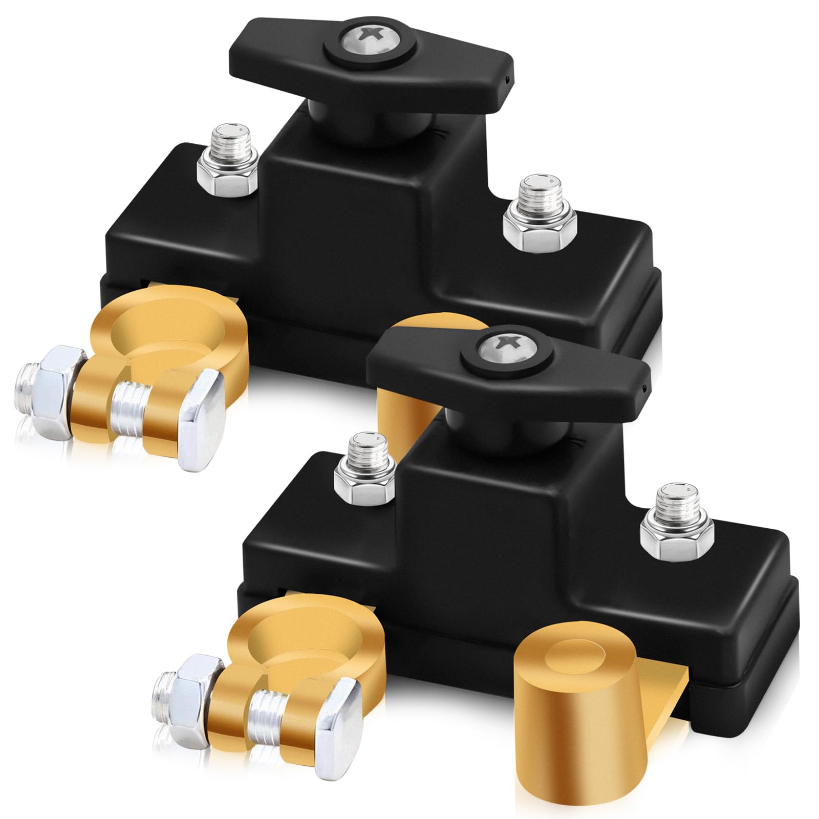 Photo 1 of 2Pcs Car Battery Power Cut-Off Switch Breaker Pure Copper, Smart Car Battery Disconnect Stable Transmission Switch Supplies, High Conductivity Disconnect Heavy Duty for Truck Boat Rv