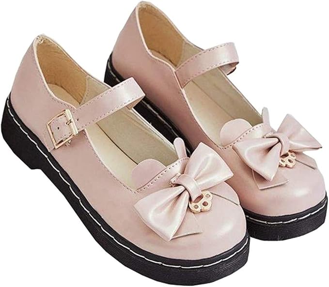 Amazon Co Jp Godlovefull レディース ロリィタ靴 ロリータシューズ パンプス アンクルストラップ リボン ラウンドトゥ フライト かわいい 甘ロリ ゴスロリ お姫様 良い履き心地 滑り止め 服 ファッション小物