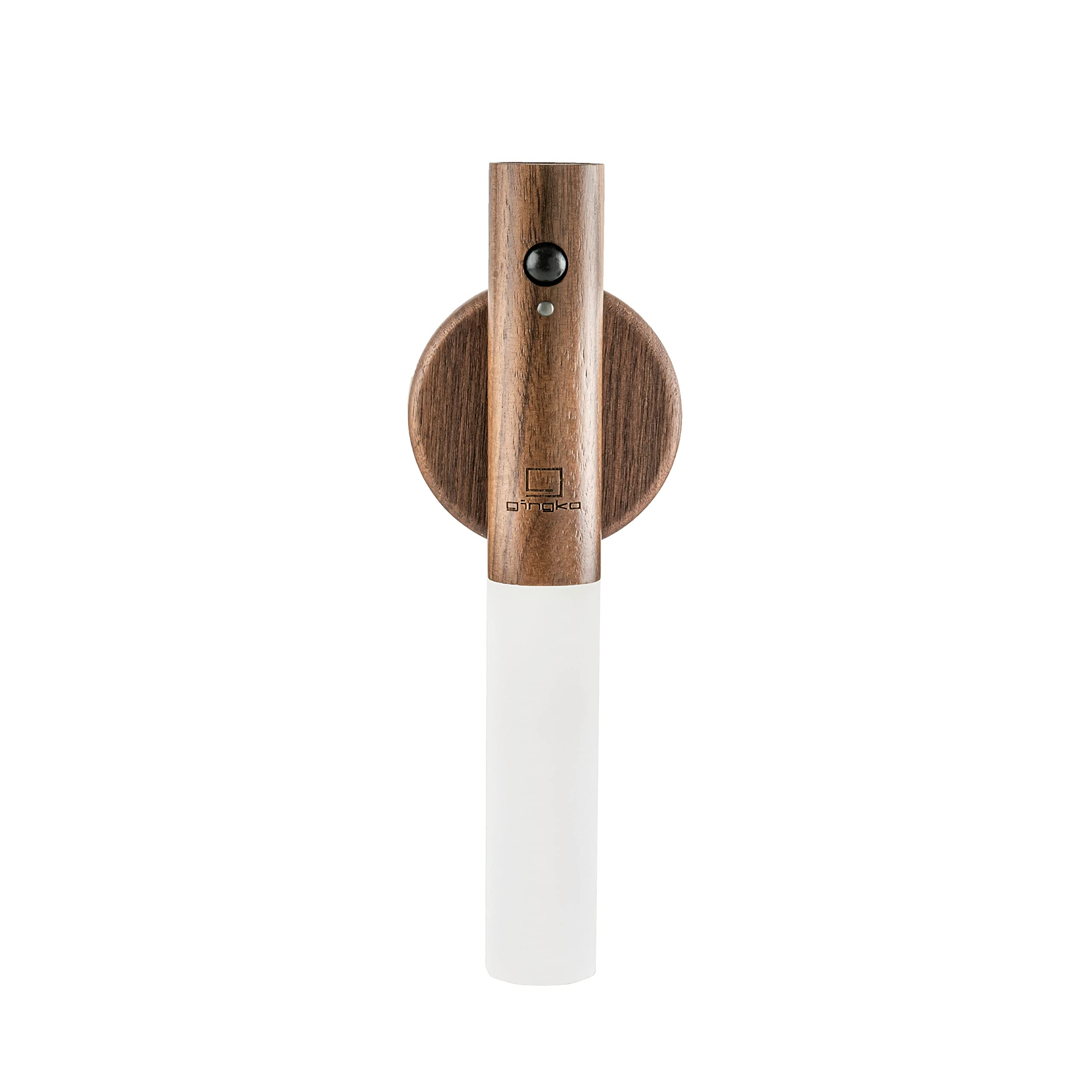 Gingko Smart LED Baton Wall Light, Rechargeable with Motion Sensor, Made from Natural Wood with Magnetised Base, Walnut
