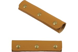 Mcredy 2 Pcs Leather Wrap Cover Leather Bag Strap Wrap Covers Bag Handle Wrap Protector Strap Covers for Handbags, Orange Brown