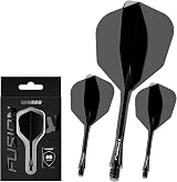 Winmau Fusion Integrated Flight & Shaft System No.6 Black Medium Length