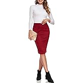 ODCOCD Women's Faux Suede Pencil Skirt
