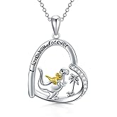 MEIDERBO 925 Sterling Silver Animal Mother Daughter Necklace for Women Girls Mom Daughter Jewelry Gifts for Wife Daughter