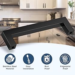 TICONN 5-1/2" Square Cabinet Pulls, Stainless Steel