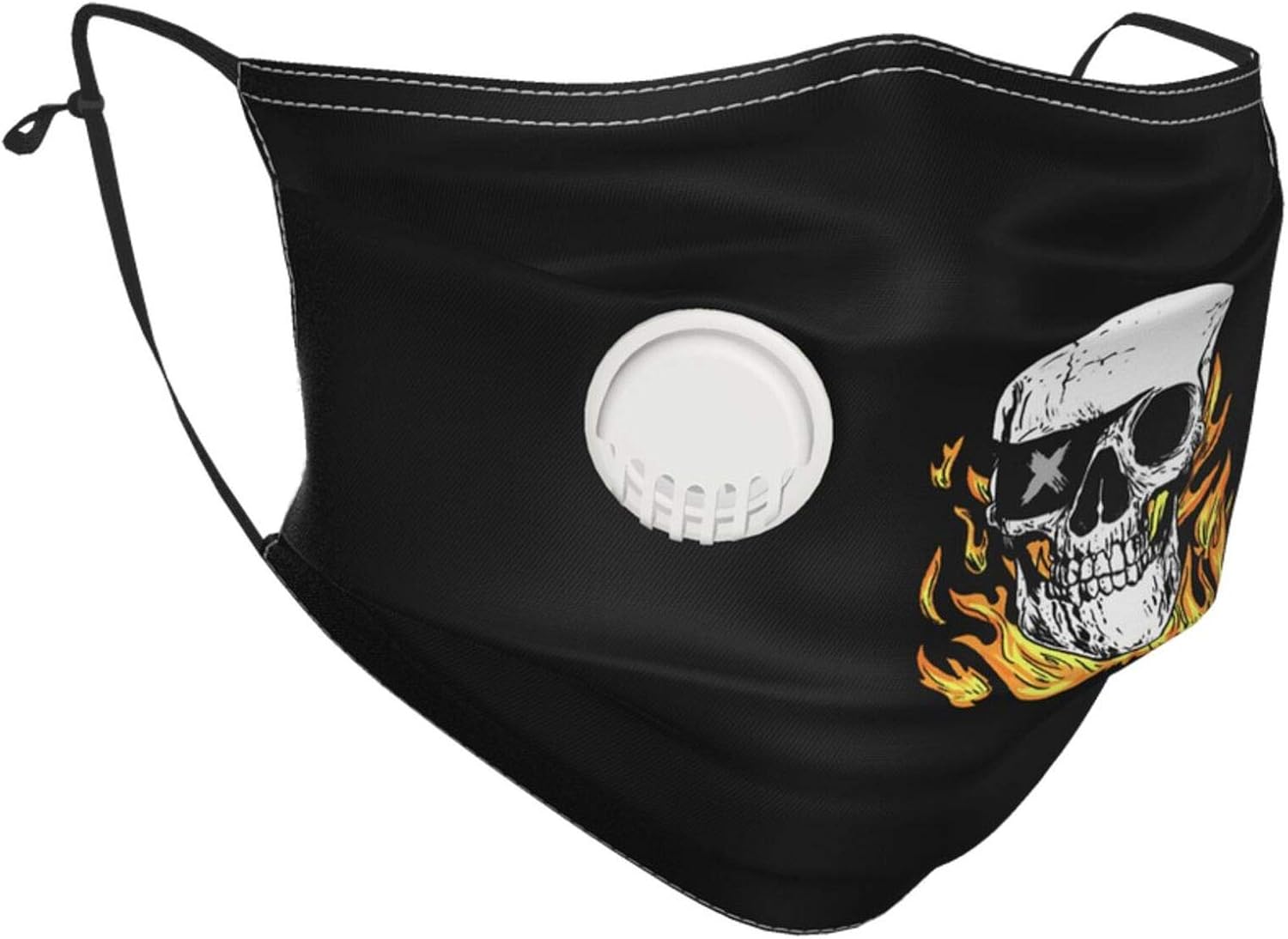 Burning Pirate Skull Face Mask with Filters Mask with Breathing Valve