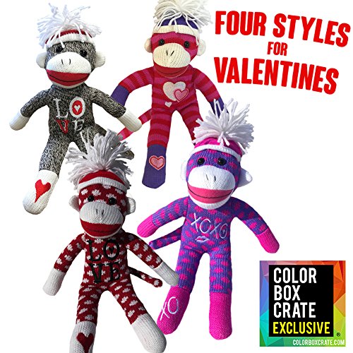 Sock Monkey Plush By Colorboxcrate 12 Inch Valentines Day Sock