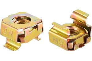 uxcell M8 Cage Nuts for Server Rack Cabinet, Carbon Steel Yellow Zinc Plated, Pack of 20