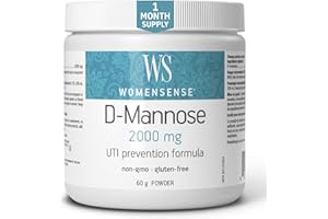 WomenSense D Mannose Powder 2000 mg, 60 g = 30 Day Supply, UTI Prevention Formula, Helps Prevent Recurring UTIs, Targets & Na