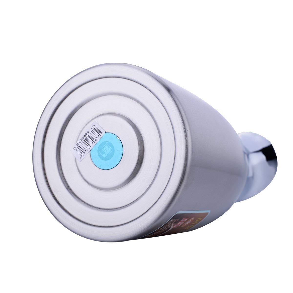 Pot de café - JUNING 2L Thermal Carafe Acier inoxydable à double paroi isolé Pile à thé / eau à grande capacité avec bouton de pression Argent