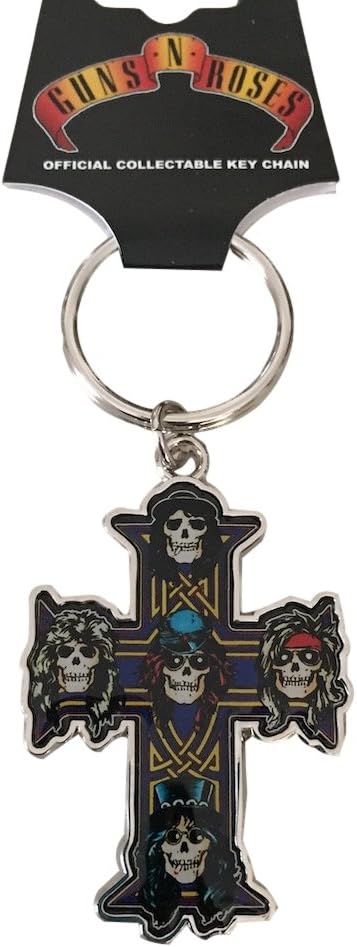 Guns N Roses Appetite Cross Skulls Key Chain Key Ring Key Tag