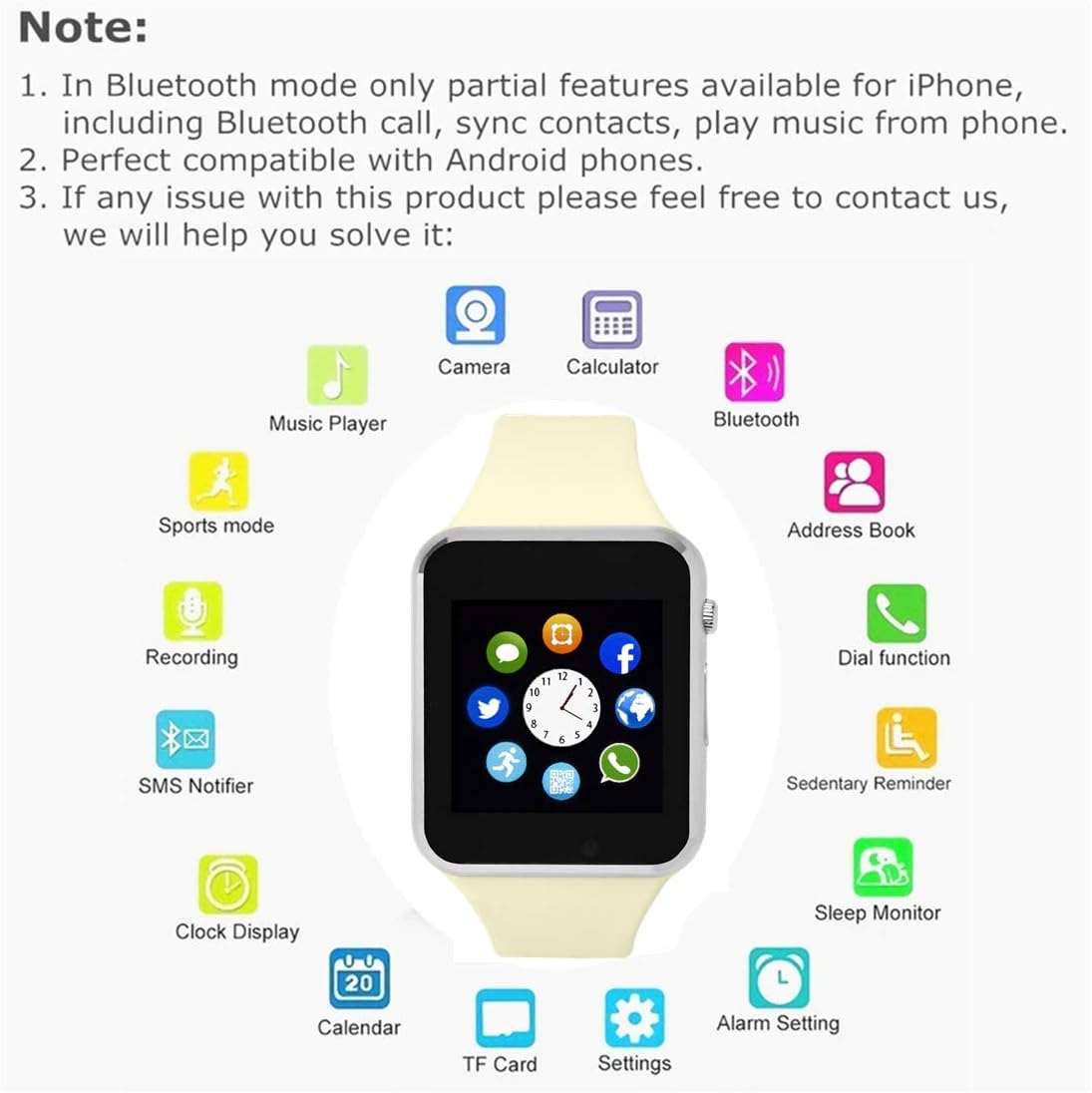 amazqi smart watch sim card