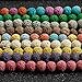 Coolrunner 120pcs Mixed Color Lava Stone Beads, Round Loose Beads for Jewelry Making, Essential Oil Diffuser Accessories Multi-Colors(8mm)
