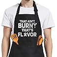 SANDJEST Mens Aprons with Pockets Funny Apron for Men BBQ Kitchen Cooking Aprons for Birthday Christmas Aprons Gifts