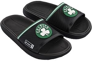 Rider NBA Men's Block Slide Sandals, Memory Foam Comfort Footbed, Official Team Logo Style, Licensed Fan Gear for Basketball Lovers
