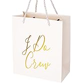 Crisky Bridesmaid Loot Gift Bags for Bachelorette Hen Party, Bridal Shower, Team Bride, Set of 12, 4" x 8" x 9"