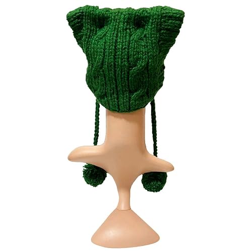 BIBITIME Women Knitted Beanie Hat Cat Ears Warm...