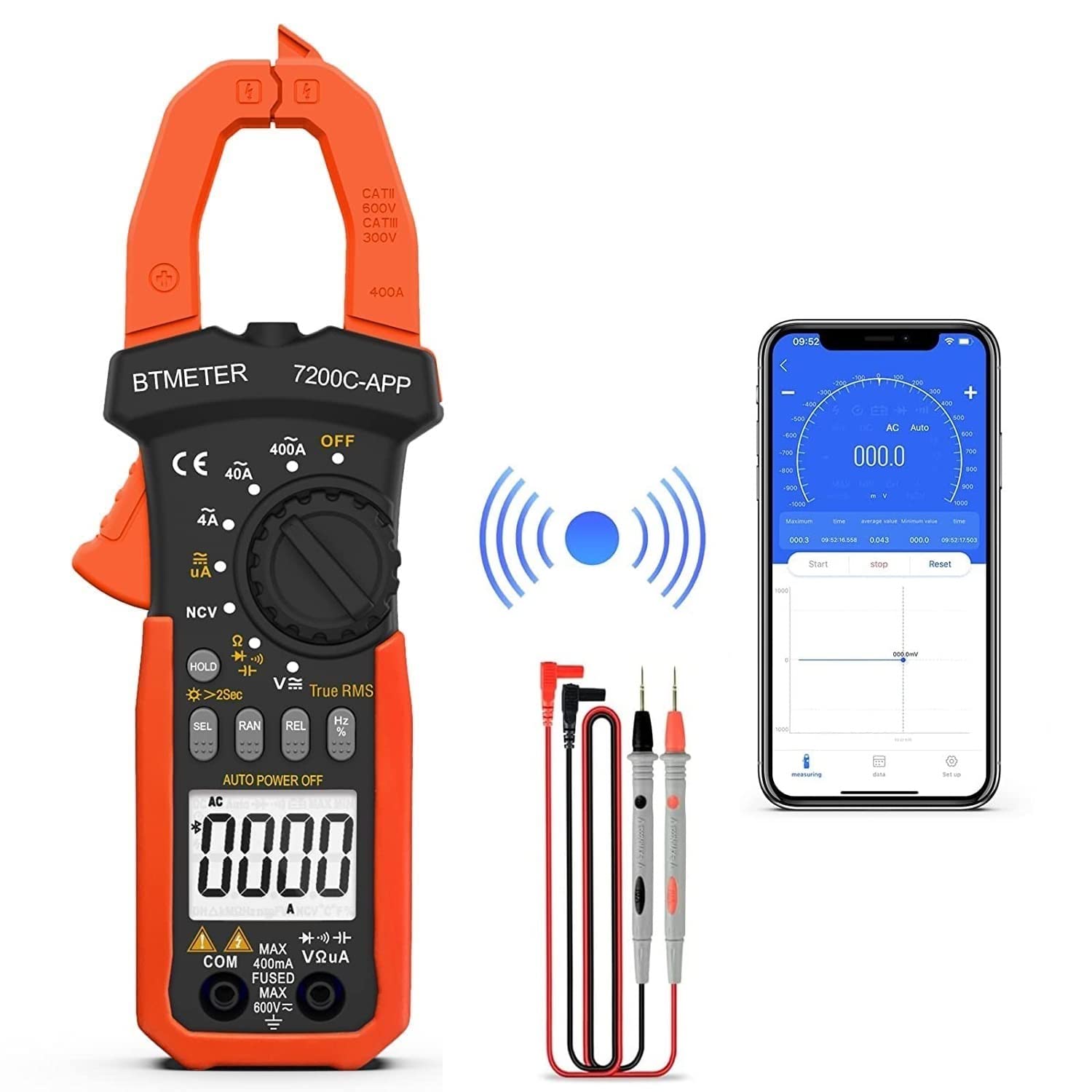 Auto-ranging Multimeter With D-shaped Jaw DigitPro Digital Clamp Meter - 2000 Counts TRMS Multimeter With D-Shaped Jaw For AC/DC Voltage & Current Dc Amp Meter
