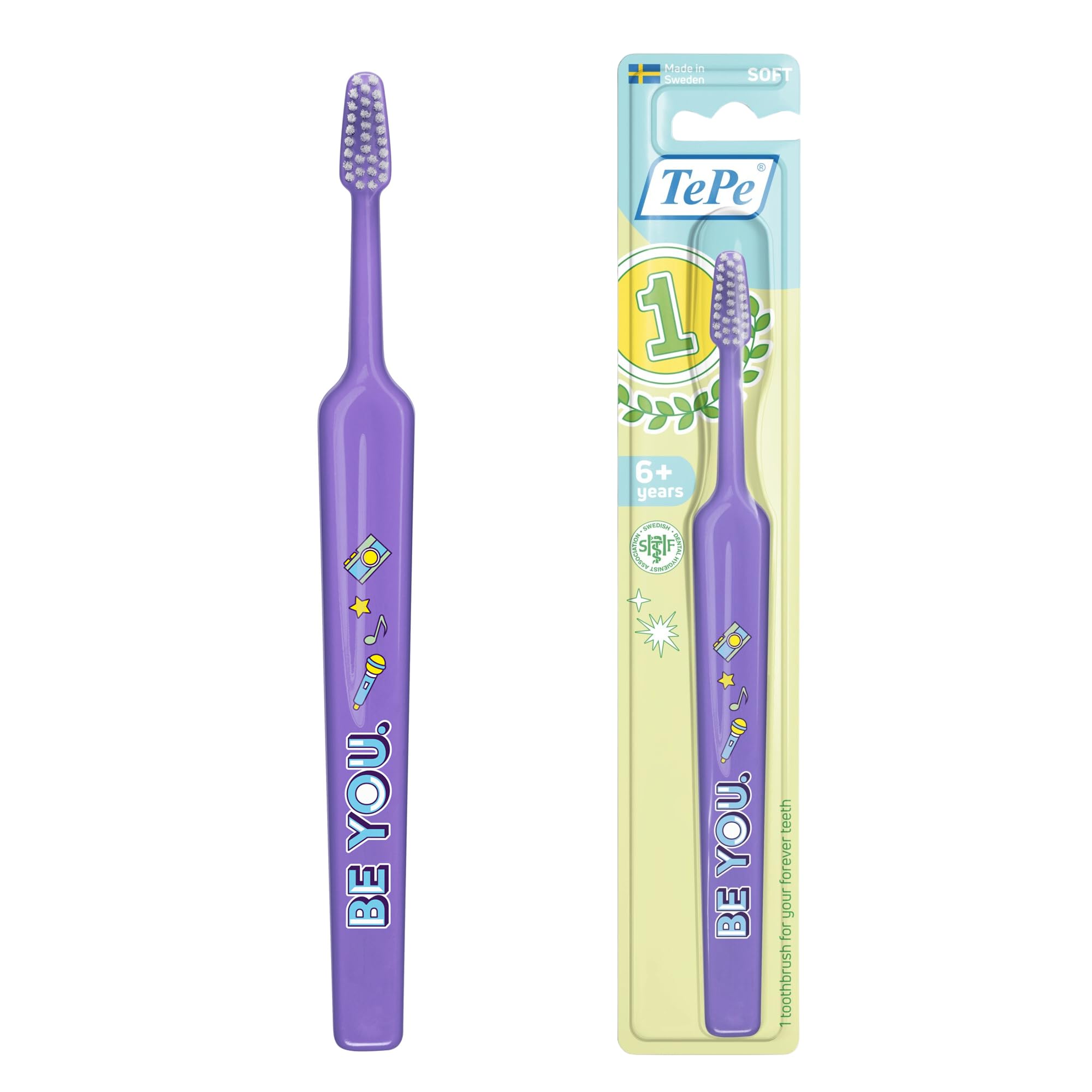 TePe Select Compact Toothbrush, Kids Soft, 1pc, kids toothbrush, soft bristle toothbrush for gentle and efficient plaque removal