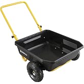 Gorilla Carts Poly Dump Cart, 2-Wheel Garden Wagon, 4 Cu Ft, 300lb Capacity | Compact 2-wheel poly dump cart for gardeners in tight spaces needing an easy-to-maneuver hauler for soil and mulch.