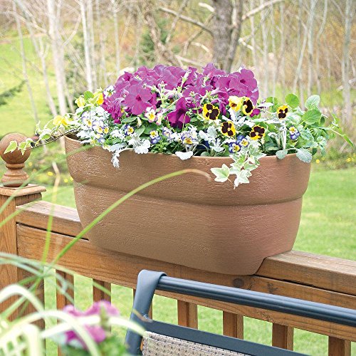 EMSCO Group Bloomers Railing Planter with Drainage Holes 24