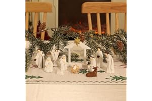 MEETYAMOR Nativity Sets for Christmas Indoor, Set of 11 Resin Nativity Scene Figurines Set for Christmas Decor, Christmas Decorations Indoor for Home Table Mantle Kitchen Shelf