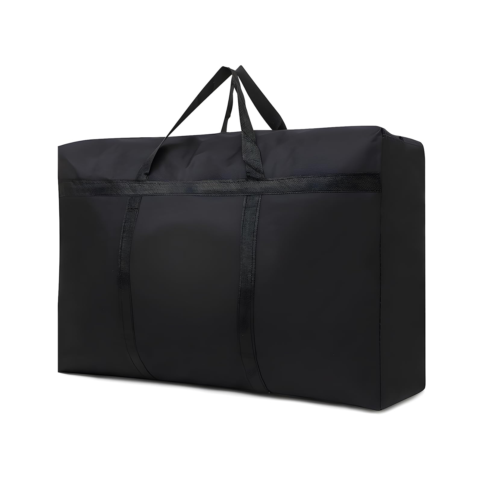 LURVOUS 100L Large Storage Bags with Zips, Moving Bags Packing Bags Clothes Storage Bag Under Bed Storage, Waterproof Storage Bags for Moving House, Duvet, Blankets, Pillows, 80x48x25cm (Black)