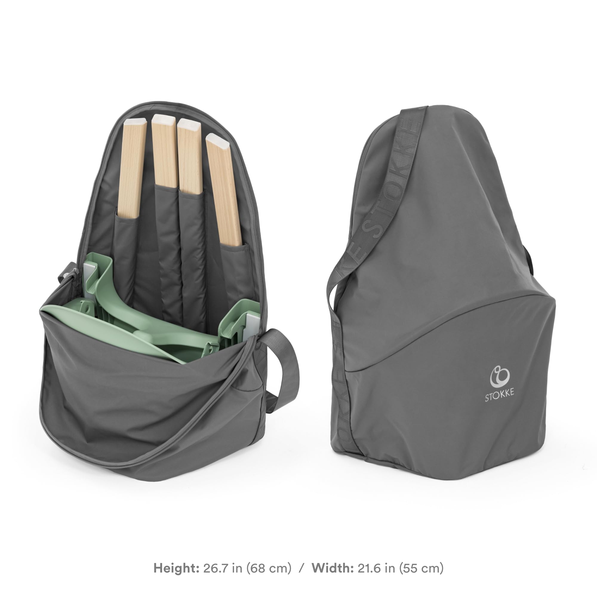 Stokke Clikk High Chair Travel Bag, Grey - Essential for Travel & Storage - Compatible with Stokke Clikk High Chair - 100% Polyester - Convenient, Spacious Interior with Hands-Free Carry Handle