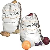 KRISMYA Potato & Onion Sprout-Free Vegetable Storage Bags - White