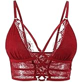 Buitifo Womens Cami Bra Criss Cross Eyelash Crop Top Bra Sexy Vest Bralette Busiter Lingerie