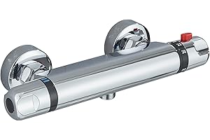 Thermostatic Shower Mixer Valve 1/2" Thermostatic Mixing Valve Shower Faucet Wall Mount Hot Cold Water Constant Temperature C