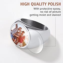 FindChic Customized Round Signet Rings with Photo