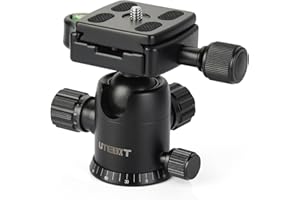 UTEBIT 40MM Metal Tripod Ball Head with Camera Quick Release Plate Swivel 360° Camera Ball Mount 22lbs/10kg Load for 1/4" Tripod Monopod DSLR