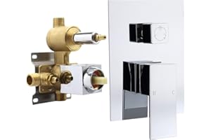/G Drettyer Solid Brass Shower Valve Pressure Balancing Mixer Control 3 Outlet Function (Chrome)