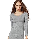 Liang Rou Women's Scoop Neck Long Sleeve Ultrathin Modal Thermal Underwear Shirt/Top