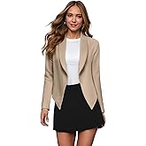 Hybrid & Company Womens Casual Work Office Blazer Open Front Heavy Ponti Shawl Collar Long Sleeve Jacket