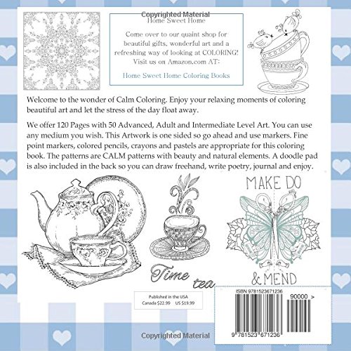 Tea Cups Tea Time Antiques Lace Adult Coloring Books Tea - 