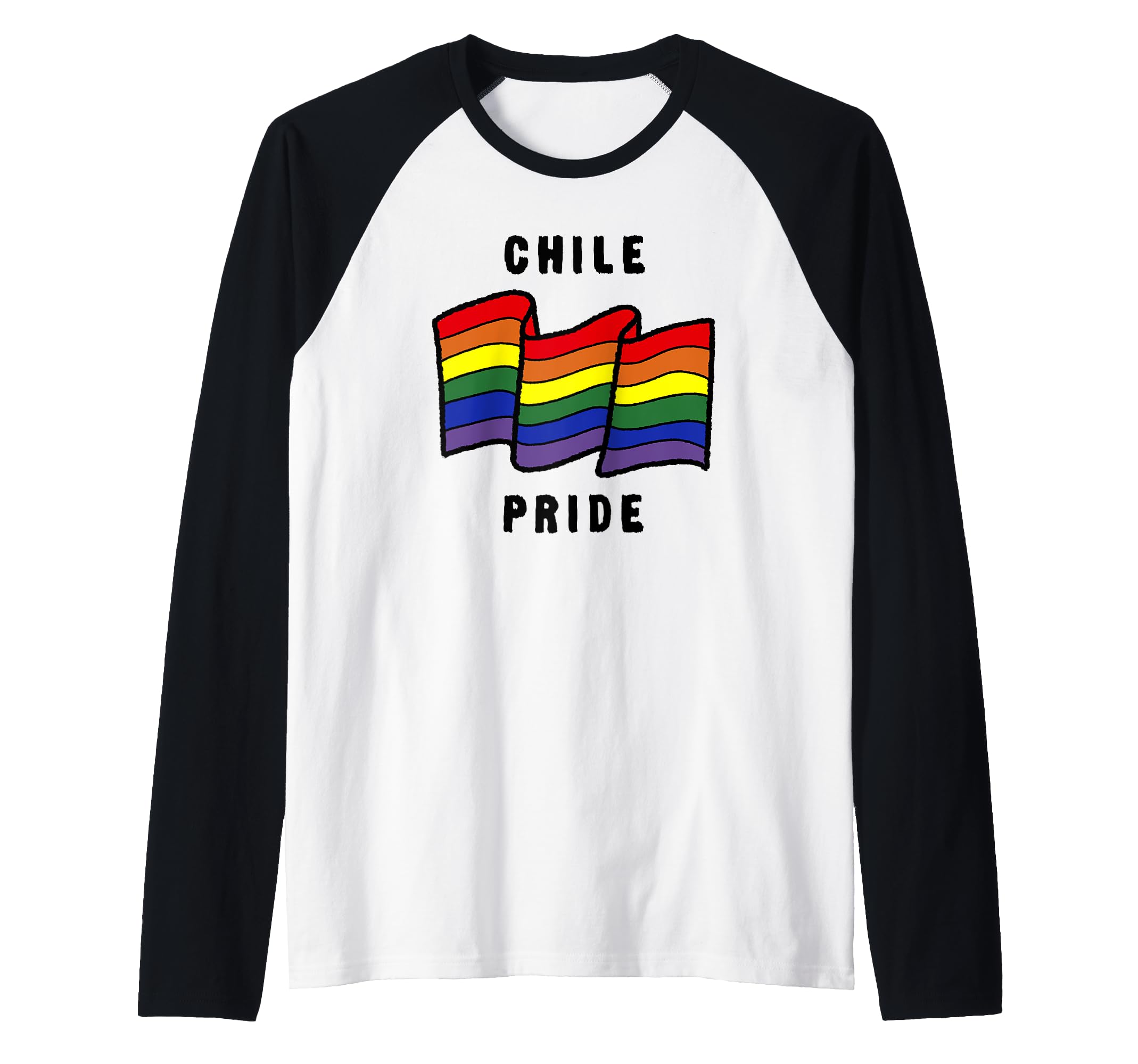 Fifth Sun Chile Pride Sketched Flag Raglan Baseball Tee