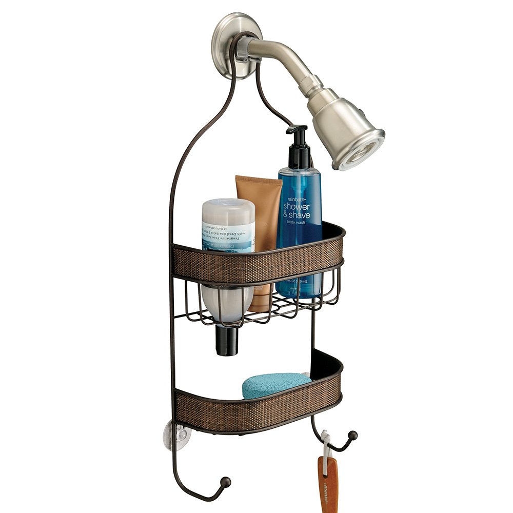 mDesign Bathroom Shower Caddy for Shampoo, Conditioner, Soap, Razors