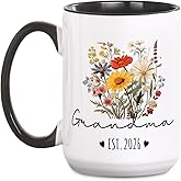 Fatbaby Grandma Est 2026 Coffee Mug, Pregnancy Announcement Baby Shower Christmas Mother’s Day Gifts for New Grandmother, Promoted to Grandma Tea Cup 15 OZ