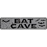 FWBOYSV Bat Cave Metal Sign 4x16in Funny Man Cave Plaque for Garage Bedroom Bar Rustic Home Bathroom Wall Decor