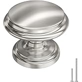 Goldenwarm 20 Pack Brushed Nickel Cabinet Knobs Round Nickel Drawer Knobs | Kitchen Cabinet Knobs, Zinc Alloy, Easy Installation, Screws Included, Dresser Knobs, Bathroom Cabinet Knobs