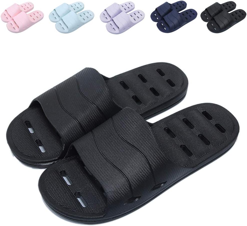 Shower Sandal Slippers with Drainage Holes Quick Drying Bathroom Slippers Gym Slippers Soft Sole Open Toe House Slippers for Men and Women