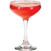 Libbey 3055 Perception Cocktail Coupe Glasses Set of 12, Elegant, Curvaceous Coupe Martini Glasses, 8.5 Oz Stemmed Champagne Coupe for Beverages