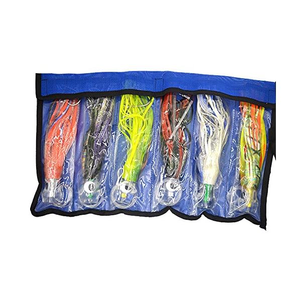 SET-of-6-Pusher-style-Marlin-Tuna-Mahi-Dolphin-Durado-Wahoo-Trolling-skirt-Lures-Rigged-and-bag-included-tuna-9-inch-Big-game-trolling-lure