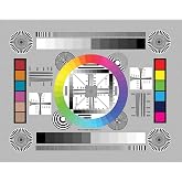 DGK Color Tools High Resolution 8.5x11 Chrome SD Lens Test Chart, 3-P | High resolution screen print with 11-step grayscale and color targets for resolution, distortion and color testing
