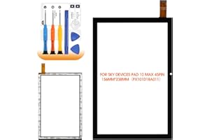AGCUT for Sky Devices Pad 10 Max Screen Replacement 10.1" for Sky Devices Pad 10 Max Touch Screen Digitizer Replacement Glass Sensor with Tools 45Pin (PX101D18A011) (156mm*238mm)(Camera on The Left)