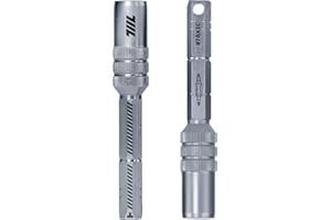 711L 1/4" Magnetic Bit Extension T-Handle L-Handle | 15mm Deep Socket for Double-Ended Bits | Mini Ratchet Wrench Accessory Adapter 7AX1C | 2-Pack