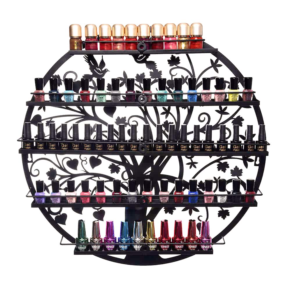 ERYTLLY Wall Mounted Nail Polish Rack, Acrylic Nail Polish