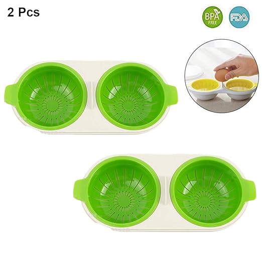 Paquete de 2 escalfadores de huevos para microondas, cocción de ...