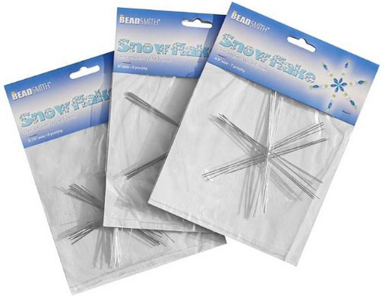 Beadaholique WS3 VKIT- Three Sizes 21-Piece Metal Wire Snowflake Form with Fun Beading Project, Silver